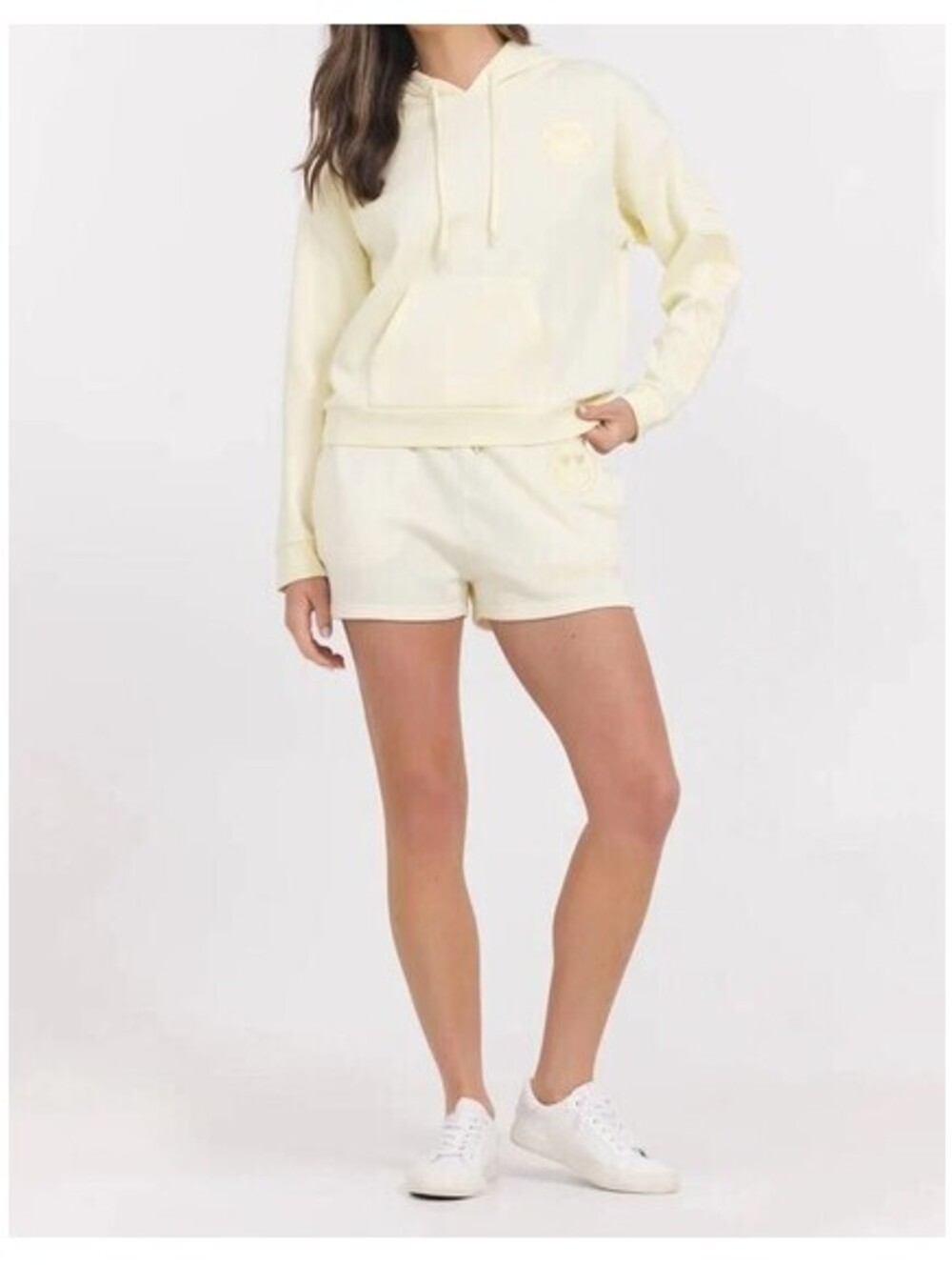 Vintage Havana - Women's No Bad Day Hoodie Soft Yellow Smiley (L)